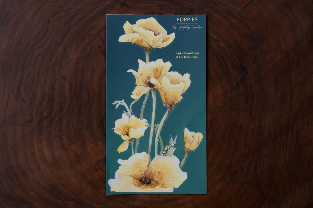 Poppies, Fine Art Sticker