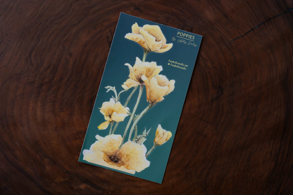 Poppies, Fine Art Sticker