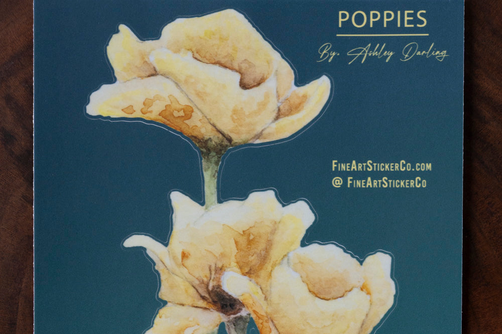 Poppies, Fine Art Sticker
